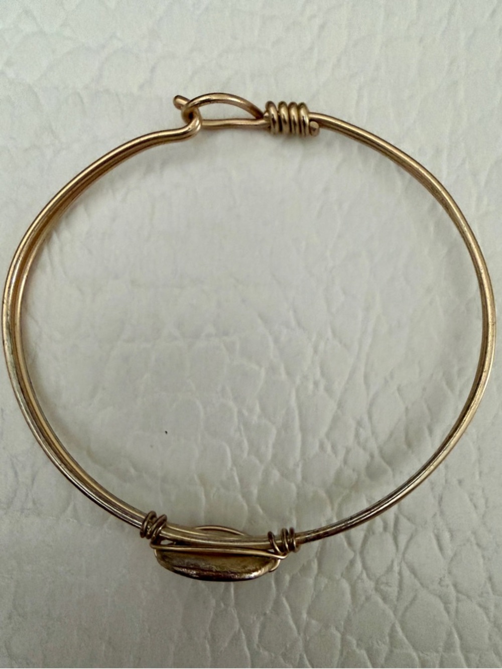 Delicate Gold Wire Wrap Bangle Bracelet